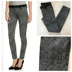 Genetic Denim Shane Black White Jacquard Skinnies